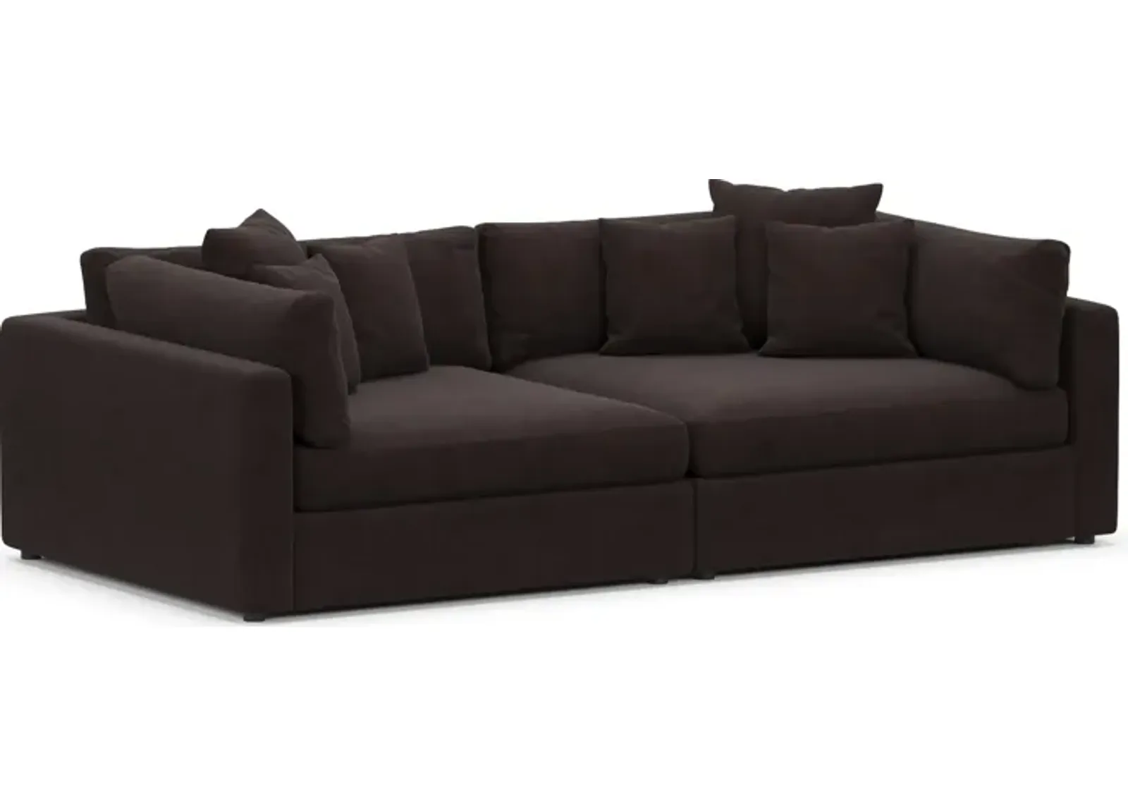 Haven Foam Comfort 2-Piece Media Sofa - Merrimac Dark Brown