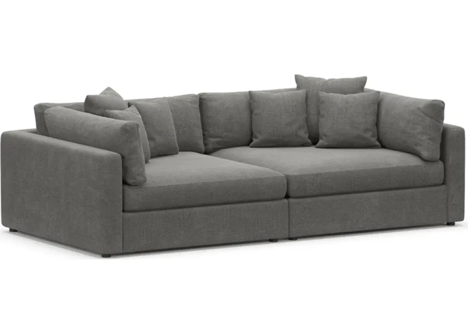 Haven Foam Comfort 2-Piece Sofa - Living Large Charcoal