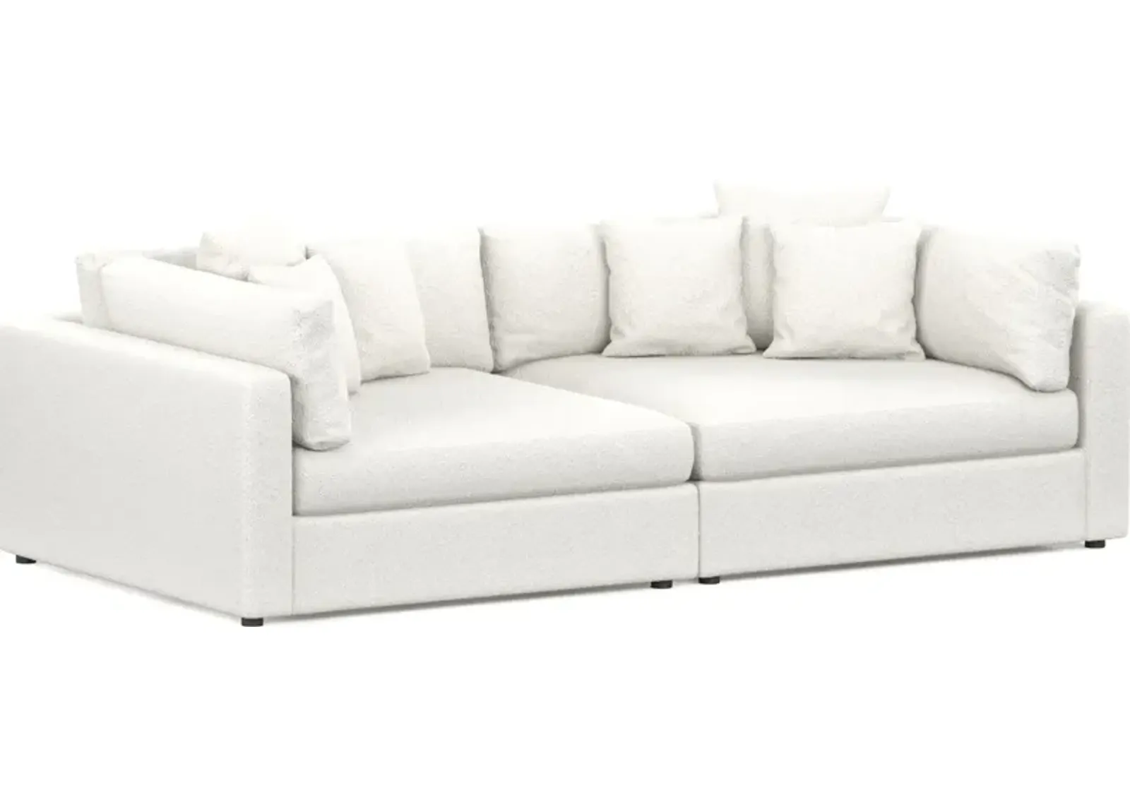 Haven Foam Comfort 2-Piece Media Sofa - Bloke Snow