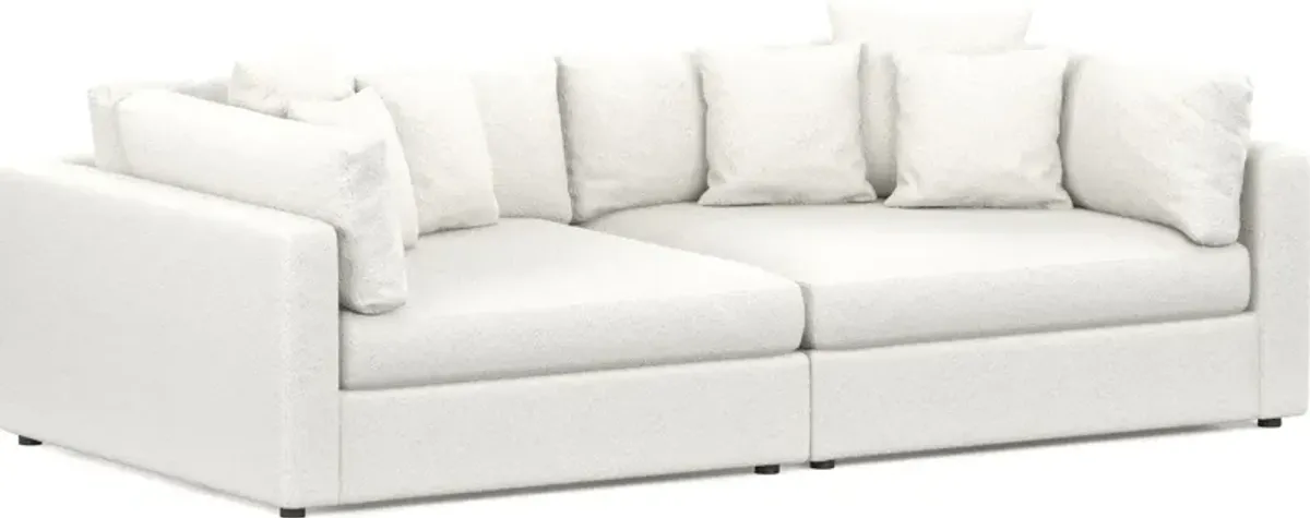 Haven Foam Comfort 2-Piece Media Sofa - Bloke Snow