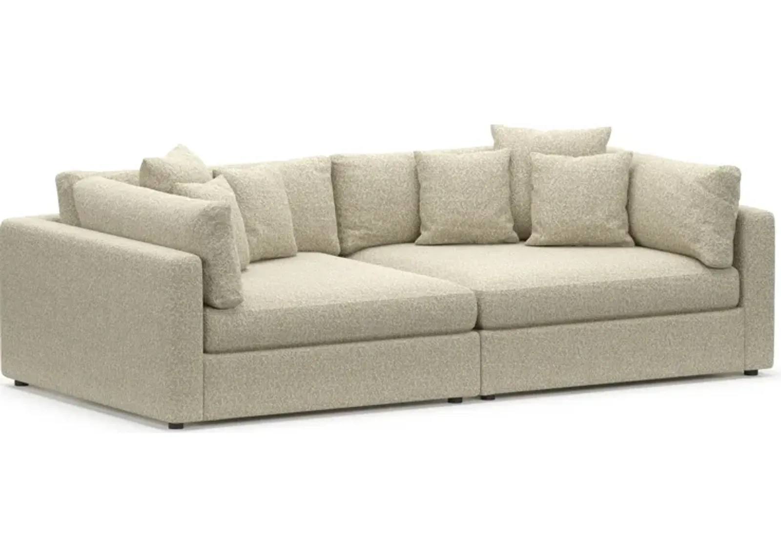 Haven Foam Comfort 2-Piece Media Sofa - Bloke Cotton