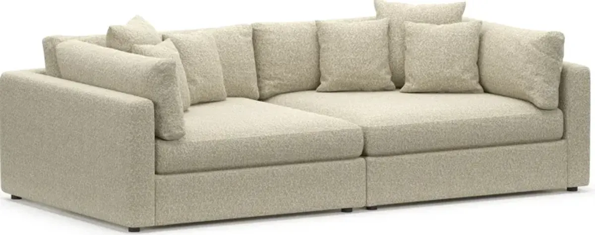 Haven Foam Comfort 2-Piece Media Sofa - Bloke Cotton