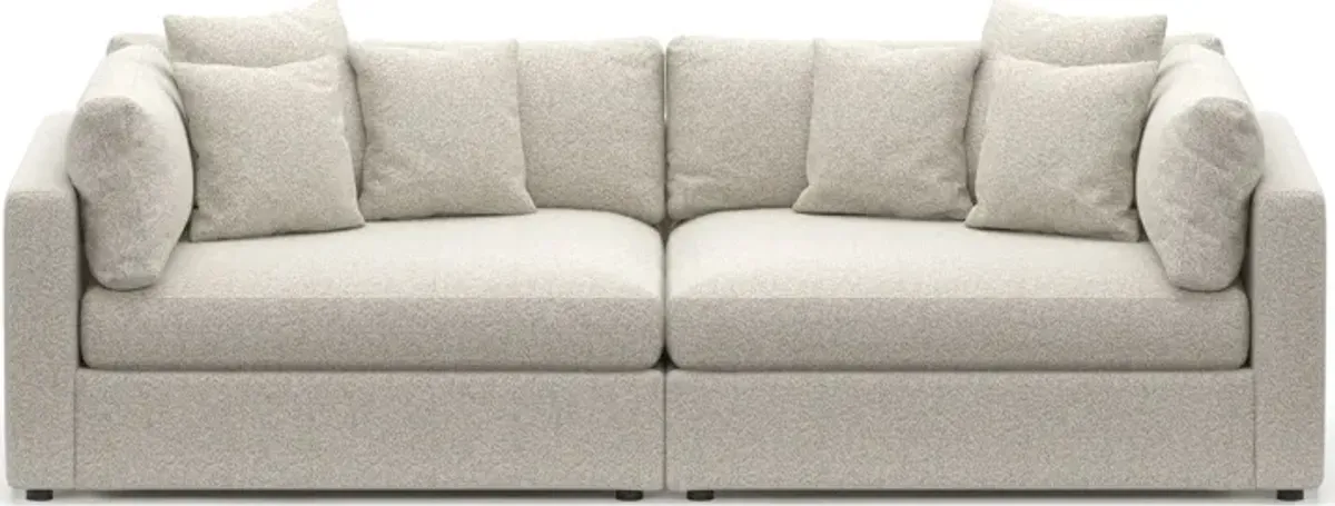 Haven Foam Comfort 2-Piece Media Sofa - Muse Stone