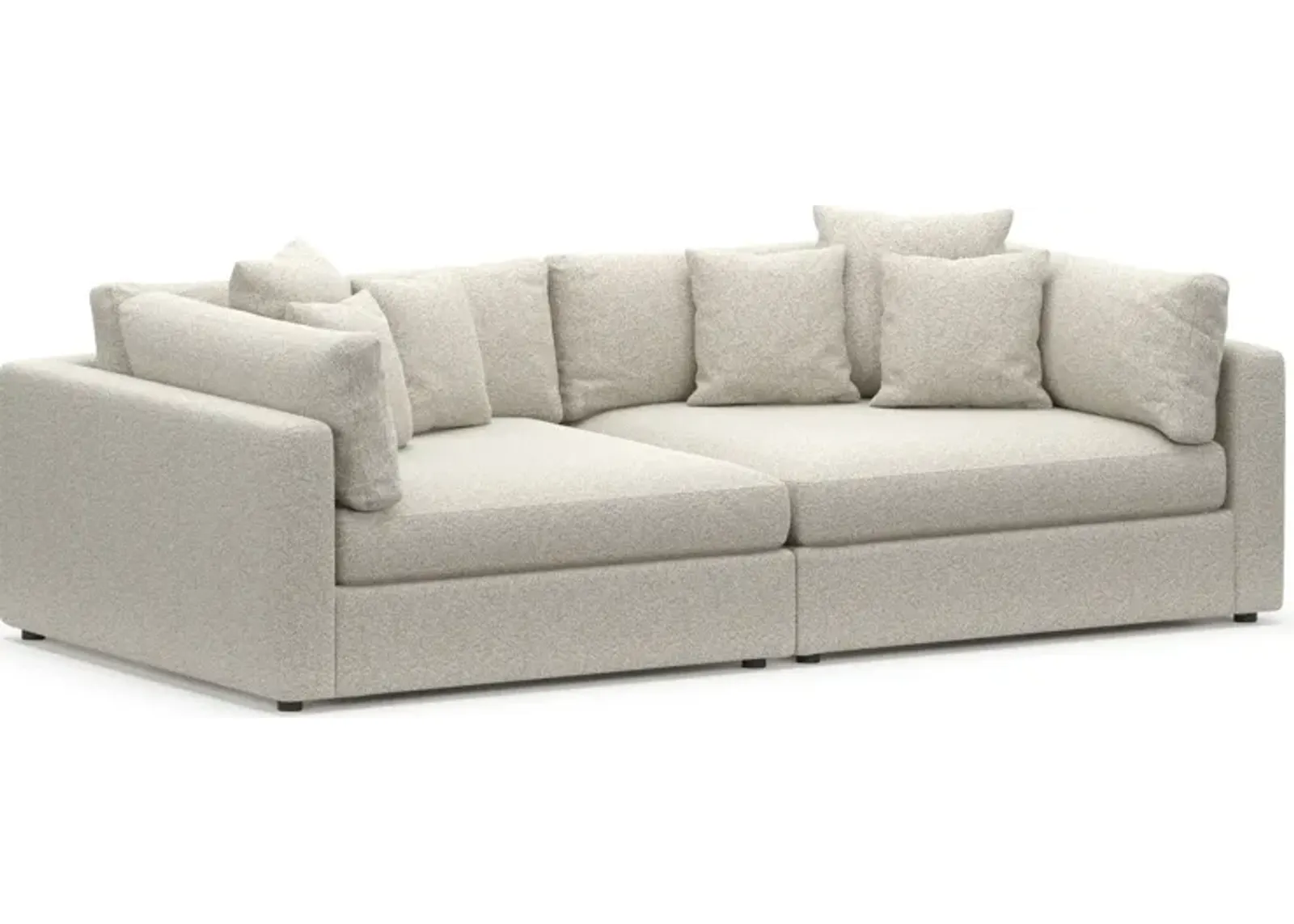 Haven Foam Comfort 2-Piece Media Sofa - Muse Stone