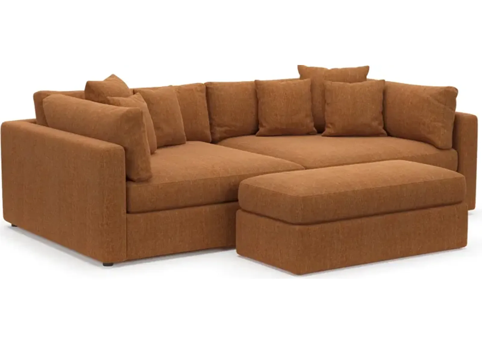 Haven Foam Comfort 2-Piece Sofa and Ottoman - Contessa Ginger