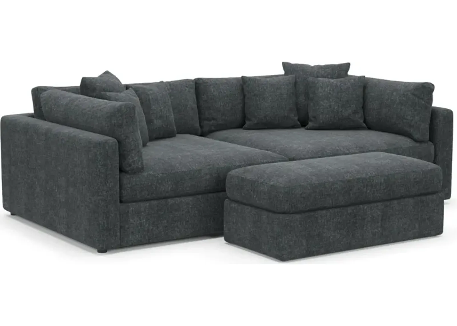 Haven Foam Comfort 2-Piece Sofa and Ottoman - Contessa Shadow