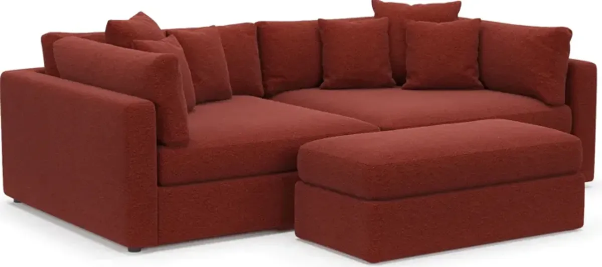 Haven Foam Comfort 2-Piece Media Sofa and Ottoman - Bloke Brick