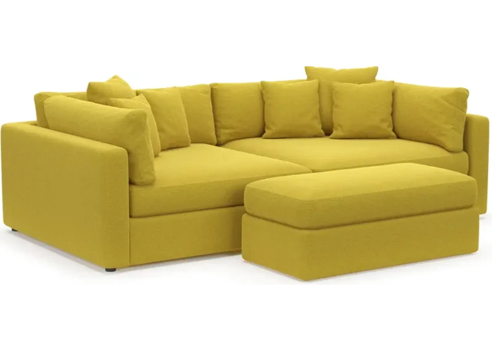 Haven Foam Comfort 2-Piece Media Sofa and Ottoman - Bloke Goldenrod