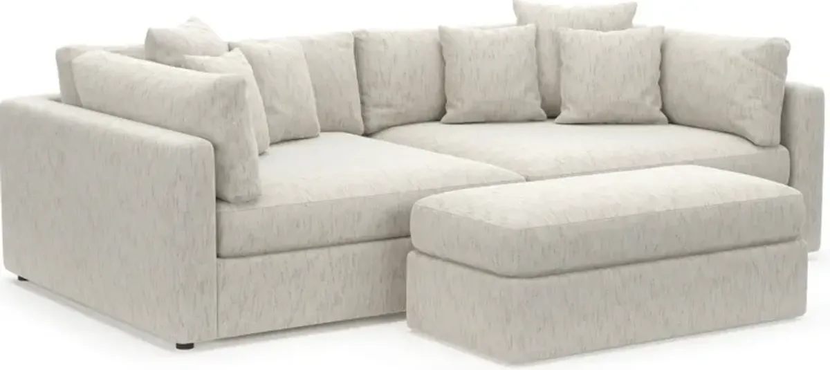 Haven Foam Comfort 2-Piece Media Sofa and Ottoman - P.T. Cream