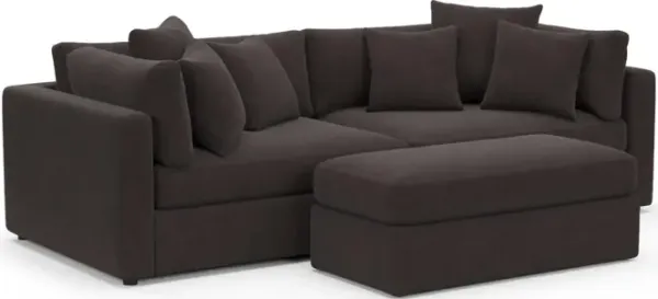 Sasha Foam Comfort Sectional - Merrimac Dark Brown