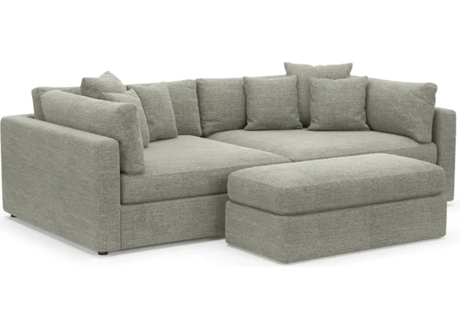 Haven 2-Piece Media Sofa and Ottoman - Pandora Pepper