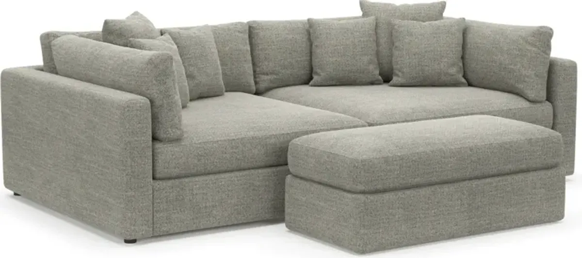 Haven 2-Piece Media Sofa and Ottoman - Pandora Pepper