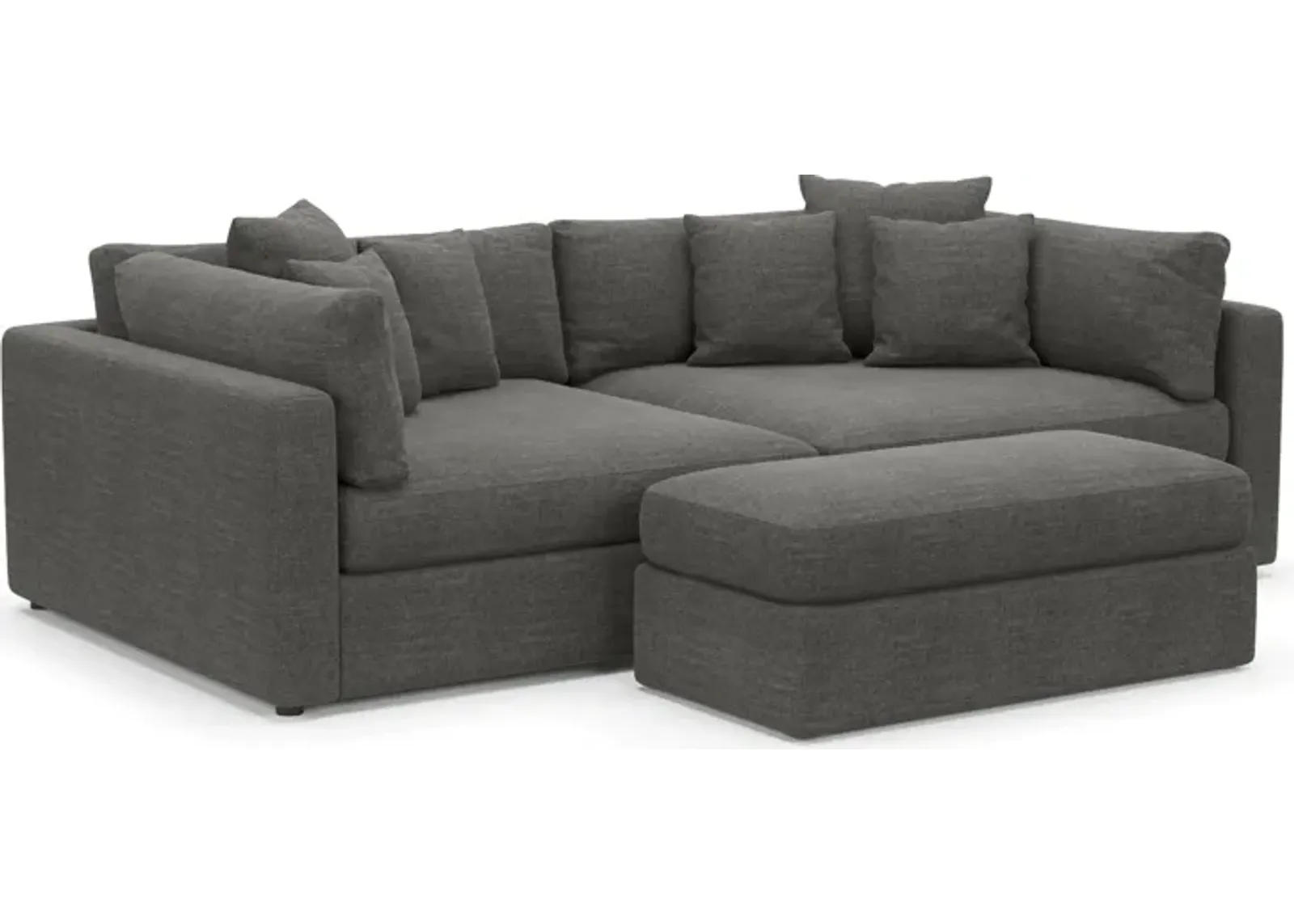 Haven Foam Comfort 2-Piece Sofa and Ottoman - Curious Charcoal