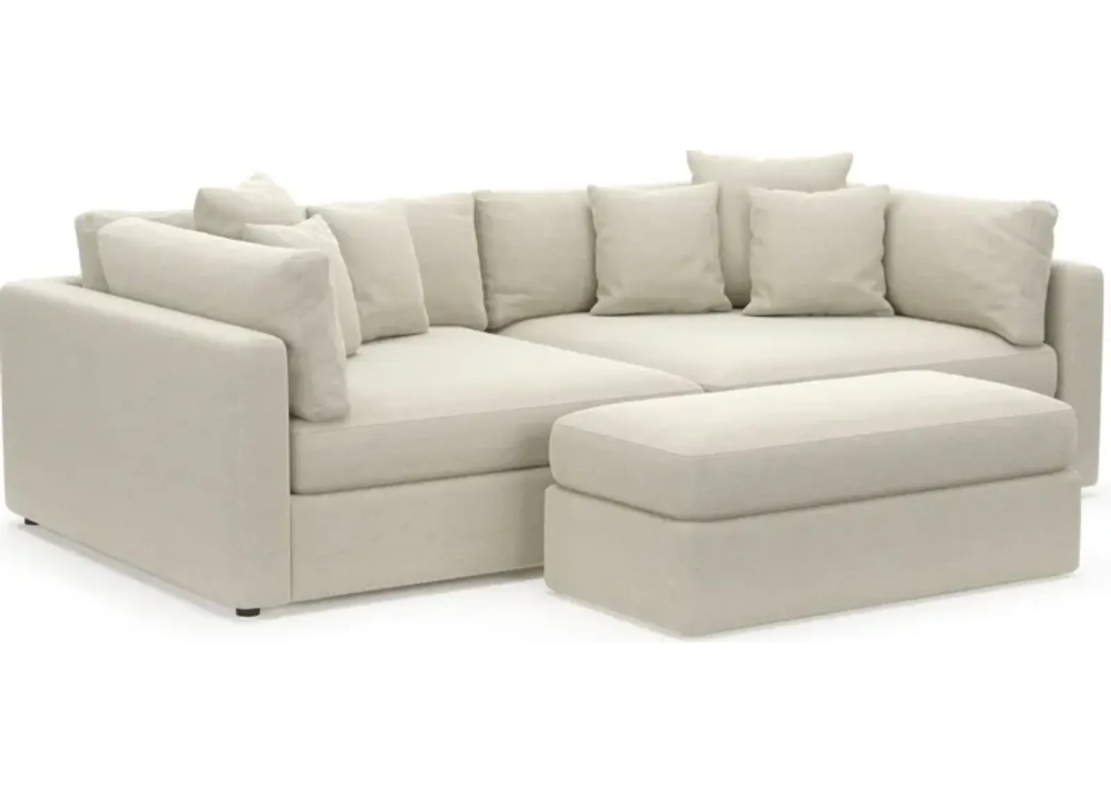 Haven Foam Comfort 2-Piece Sofa and Ottoman - Curious Pearl