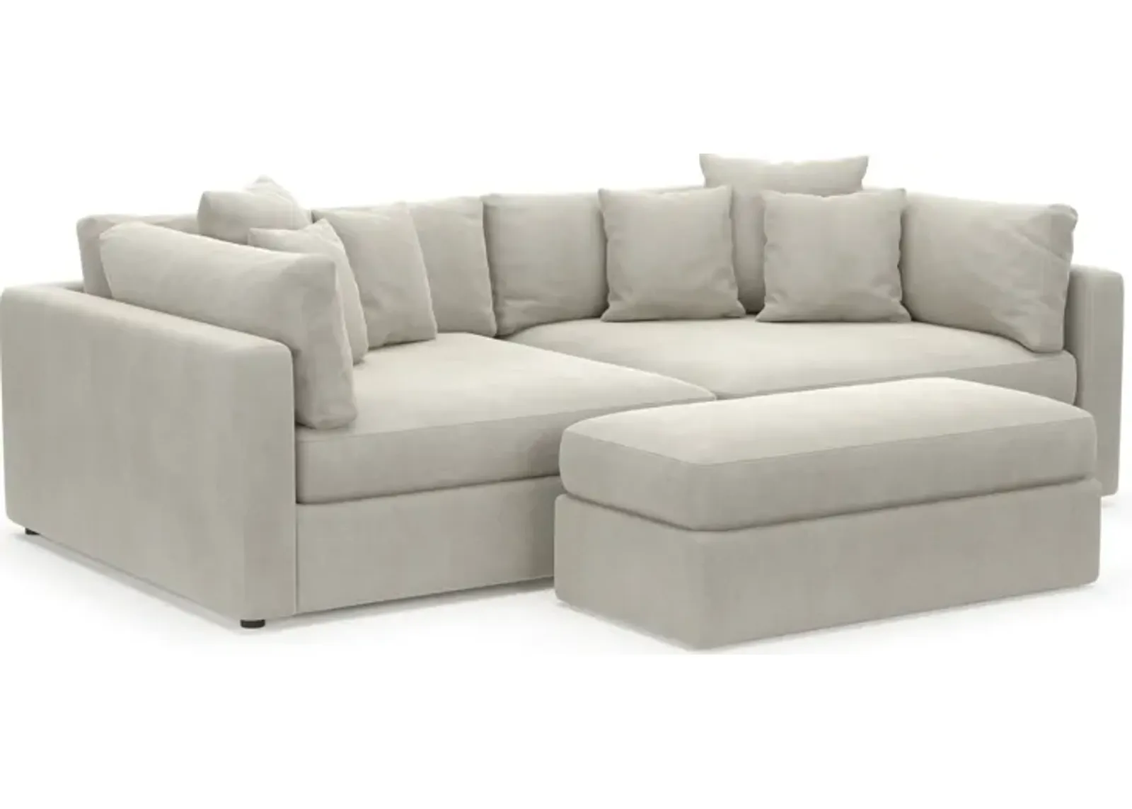 Haven Foam Comfort 2-Piece Sofa and Ottoman - Laurent Beach