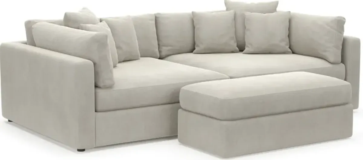 Haven Foam Comfort 2-Piece Sofa and Ottoman - Laurent Beach