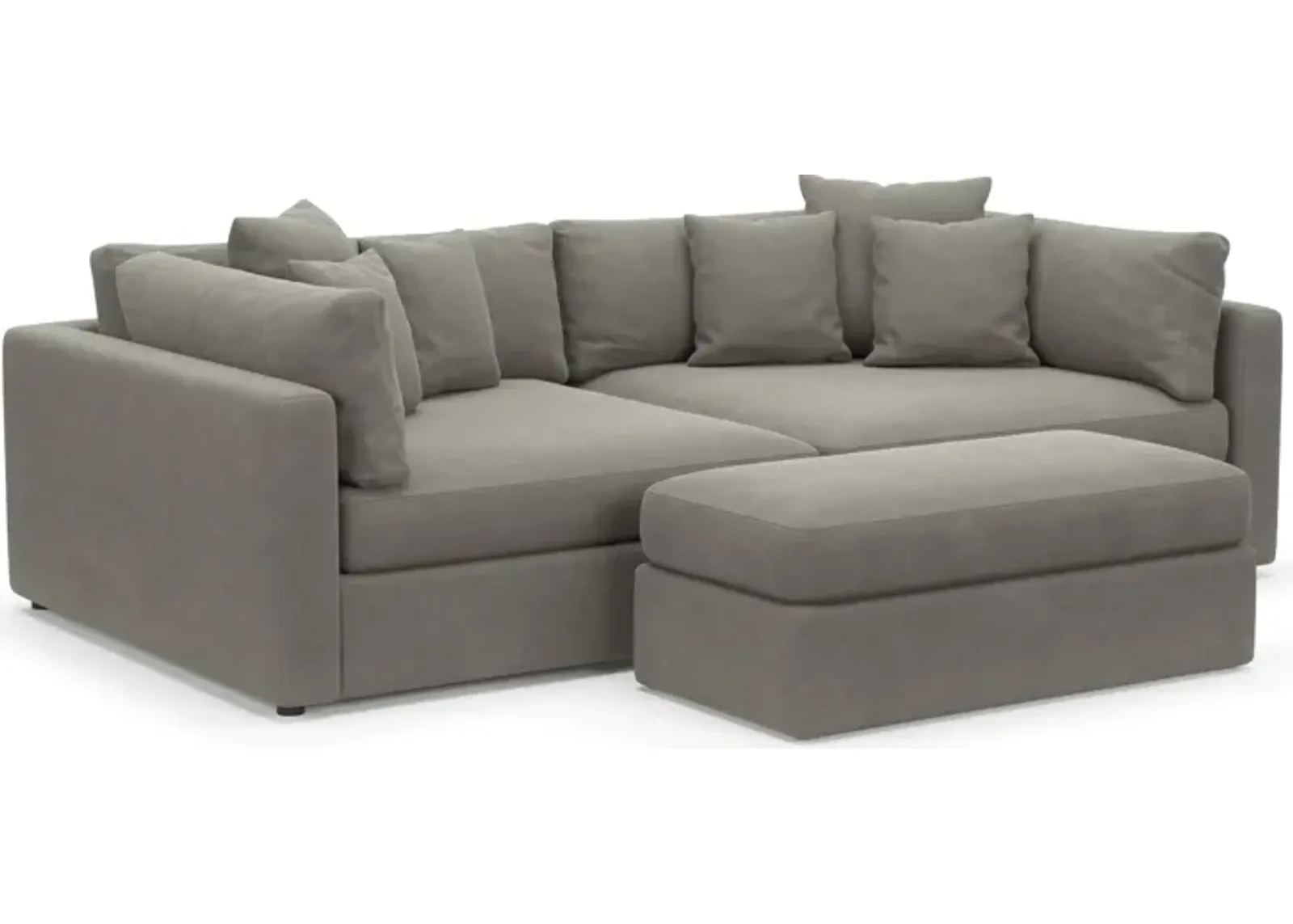 Haven Foam Comfort 2-Piece Sofa and Ottoman - Abington Fog