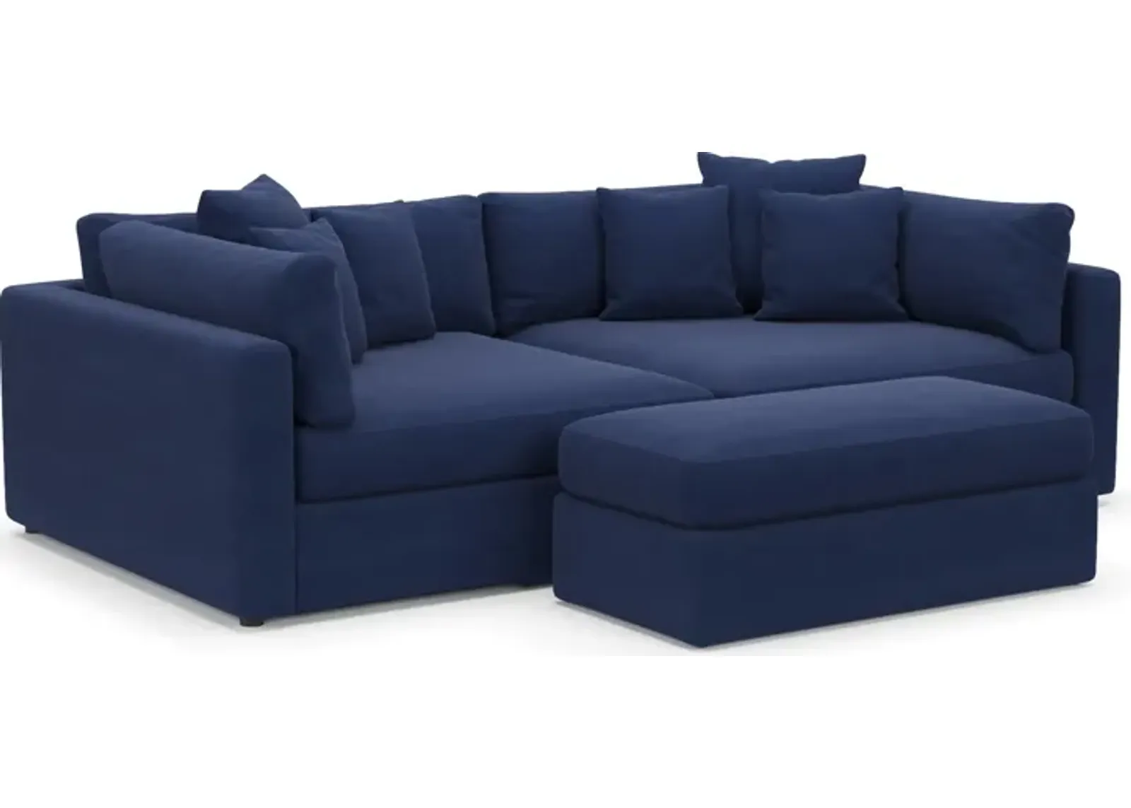 Haven Foam Comfort 2-Piece Sofa and Ottoman - Abington Indigo