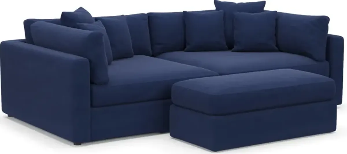 Haven Foam Comfort 2-Piece Sofa and Ottoman - Abington Indigo