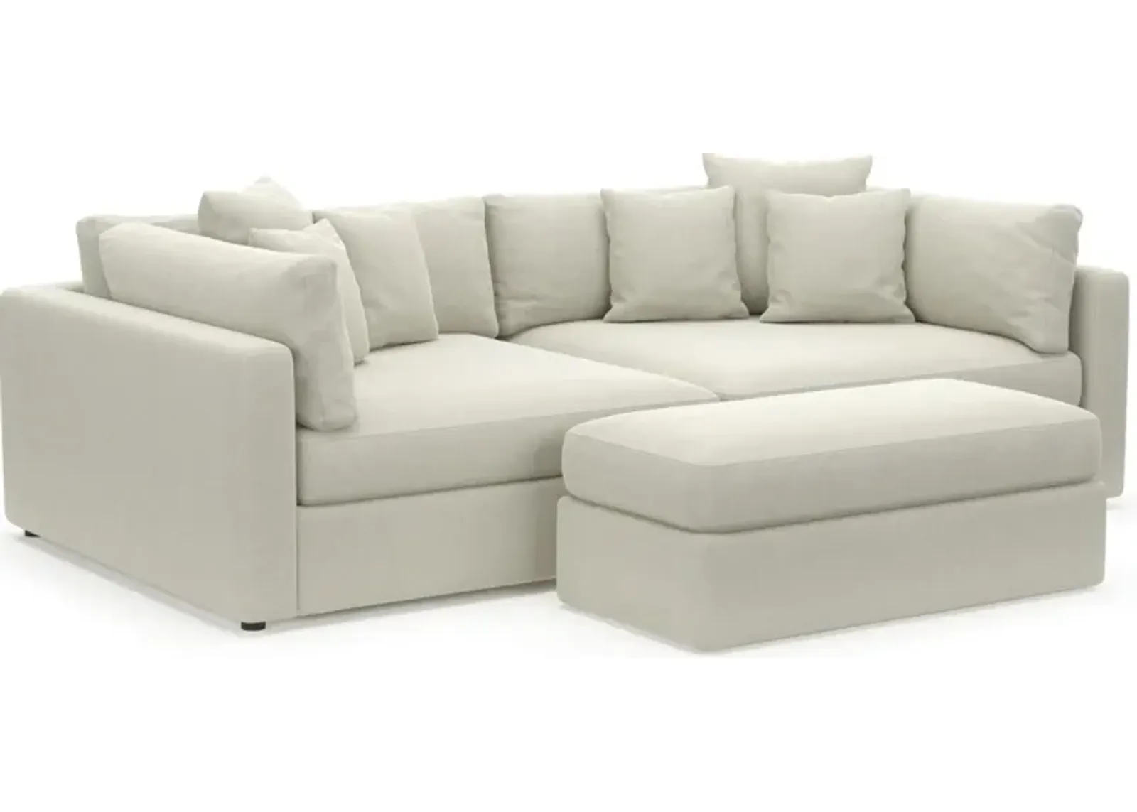 Haven Foam Comfort 2-Piece Sofa and Ottoman - Anders Ivory