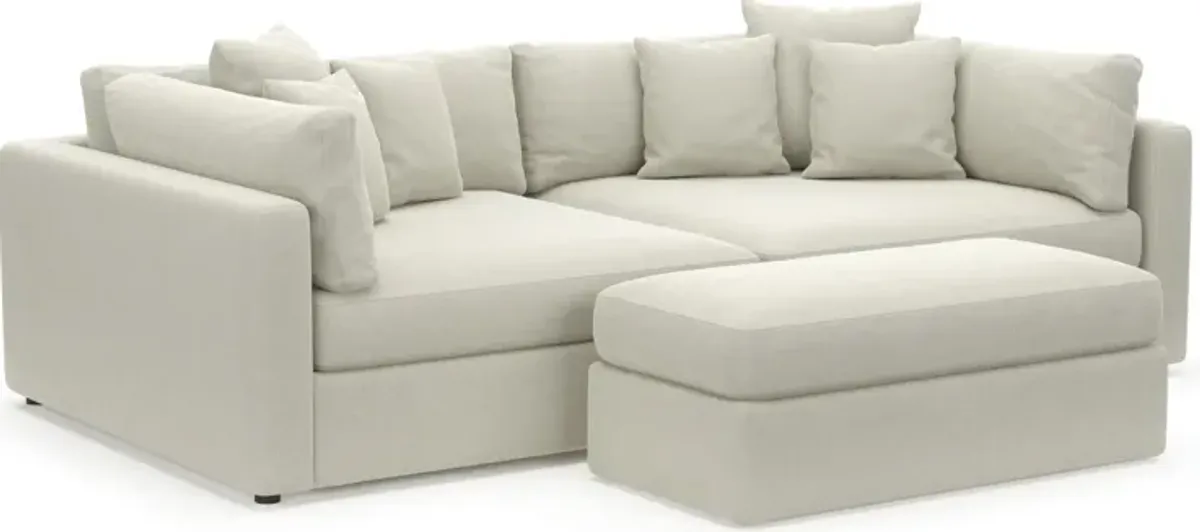 Haven Foam Comfort 2-Piece Sofa and Ottoman - Anders Ivory