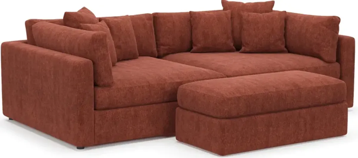 Haven Foam Comfort 2-Piece Sofa and Ottoman - Contessa Paprika