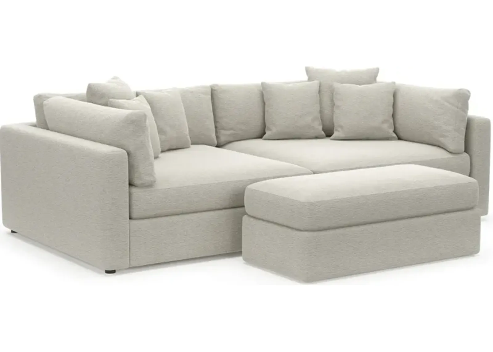 Haven Foam Comfort 2-Piece Sofa and Ottoman - Everton Grey