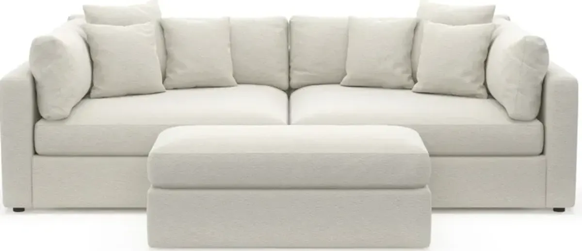 Haven Foam Comfort 2-Piece Sofa and Ottoman - Living Large White