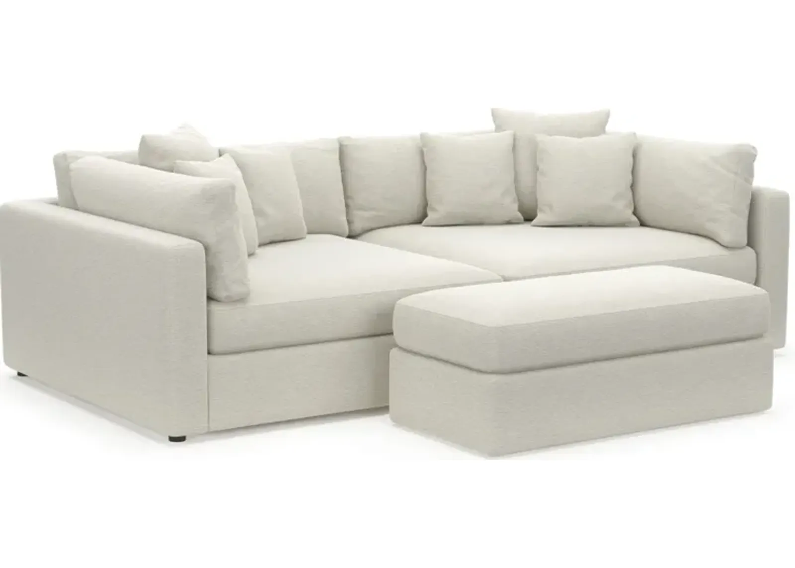 Haven Foam Comfort 2-Piece Sofa and Ottoman - Living Large White