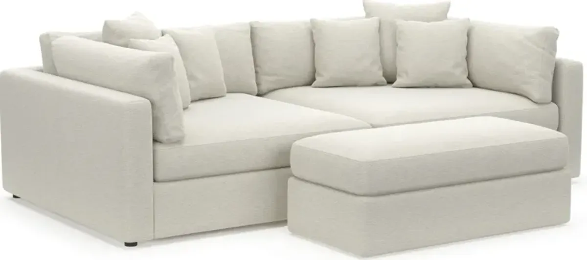 Haven Foam Comfort 2-Piece Sofa and Ottoman - Living Large White