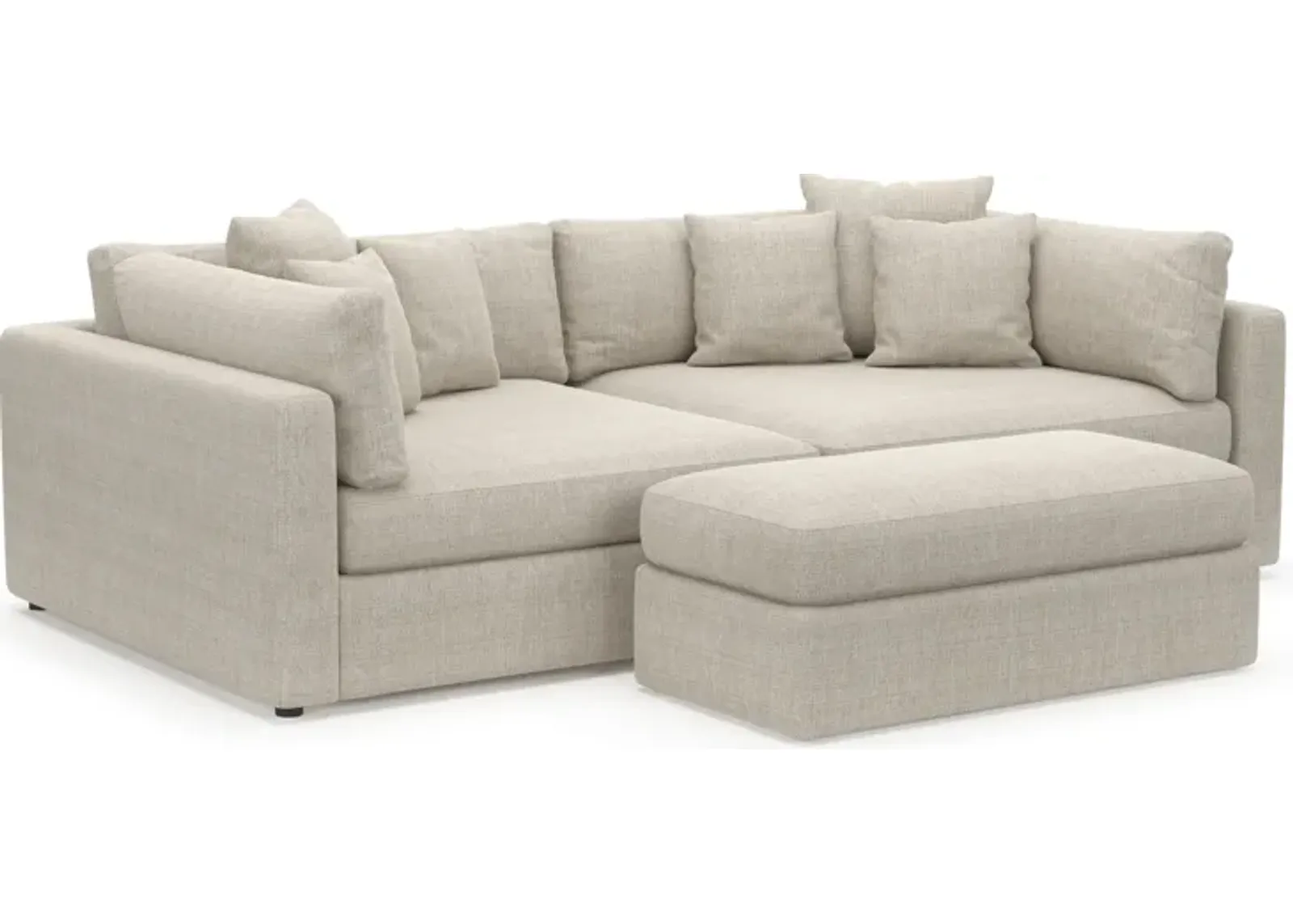 Haven Foam Comfort 2-Piece Sofa and Ottoman - Mason Porcelain