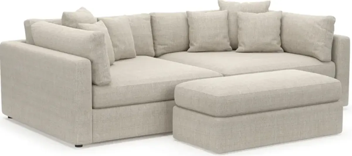 Haven Foam Comfort 2-Piece Sofa and Ottoman - Mason Porcelain