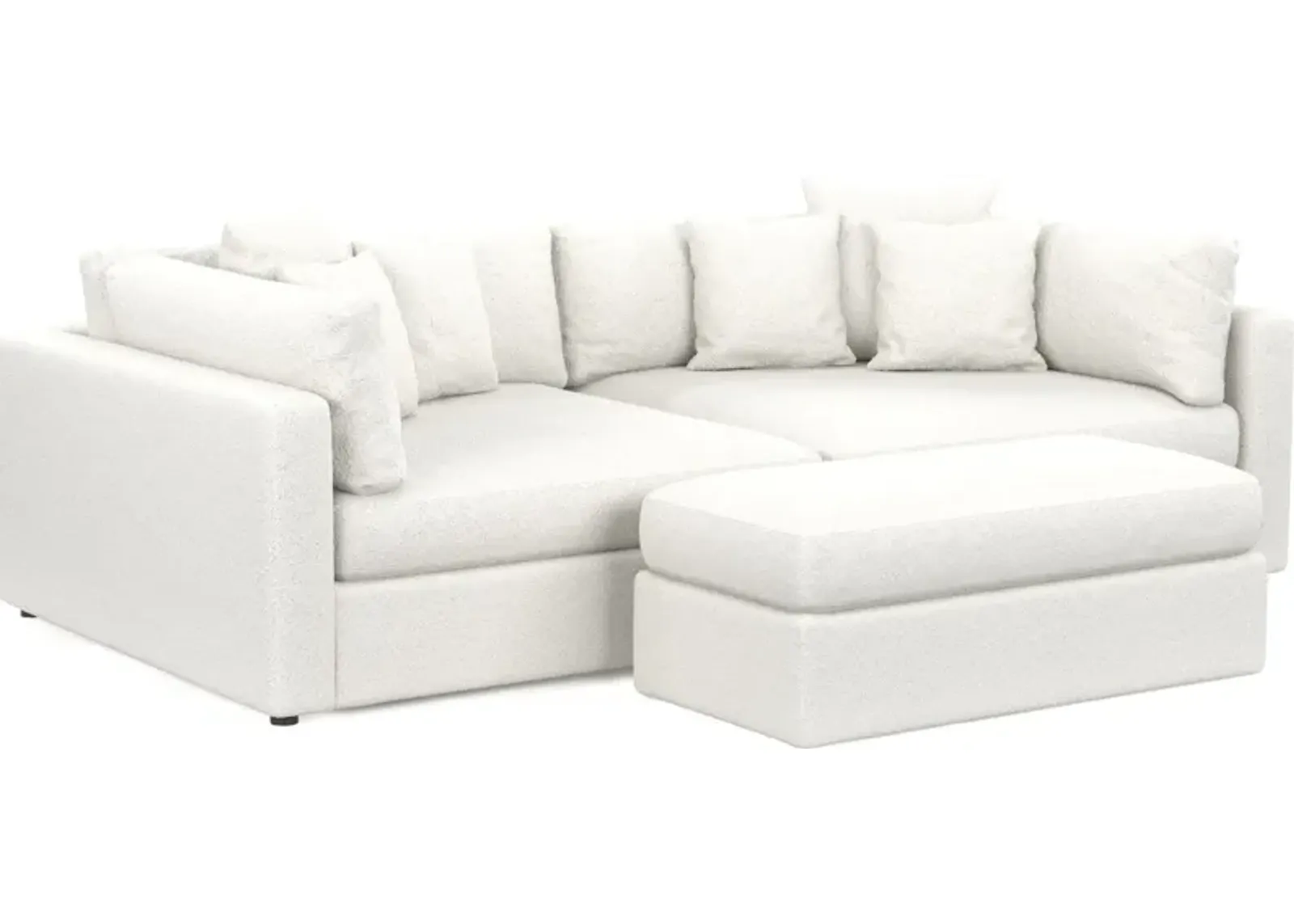 Haven Foam Comfort 2-Piece Sofa and Ottoman - Bloke Snow