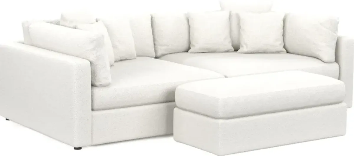 Haven Foam Comfort 2-Piece Sofa and Ottoman - Bloke Snow