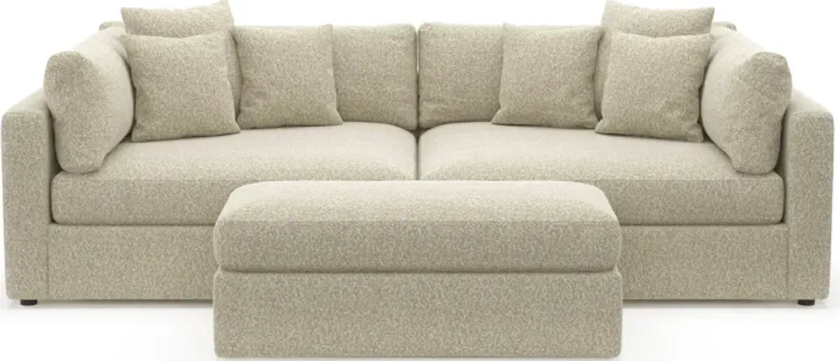 Haven Foam Comfort 2-Piece Sofa and Ottoman - Bloke Cotton