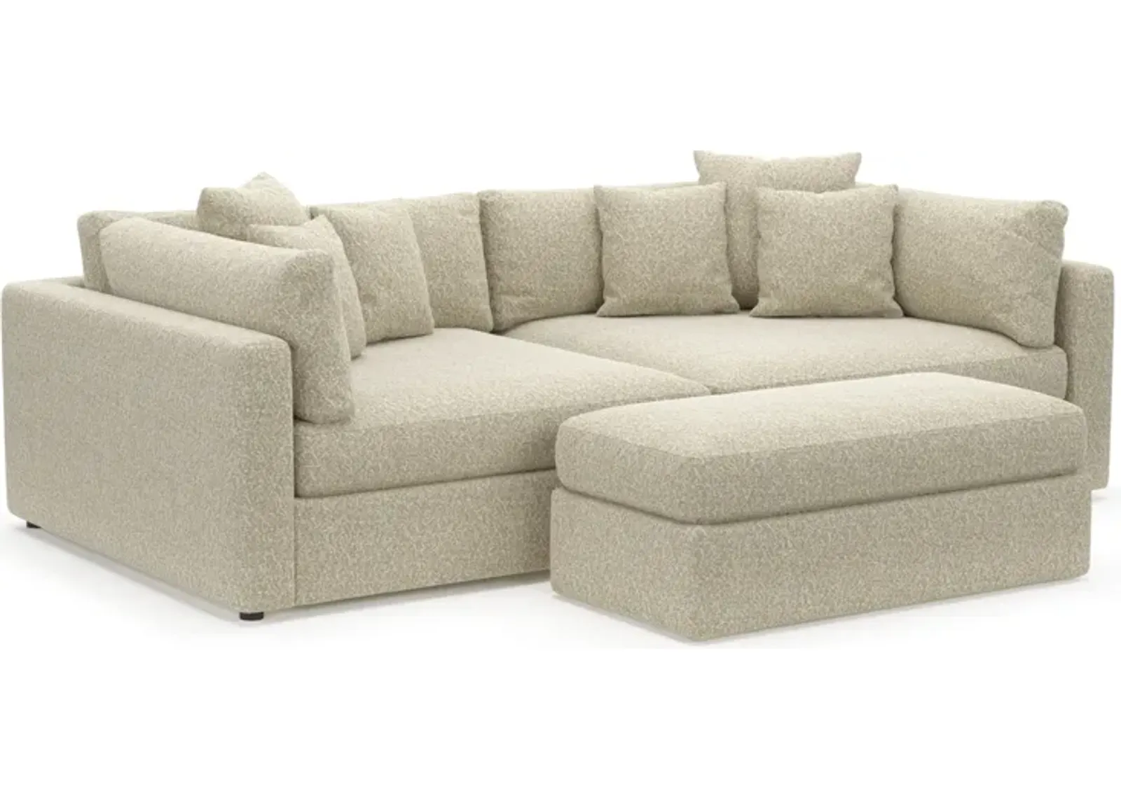 Haven Foam Comfort 2-Piece Sofa and Ottoman - Bloke Cotton