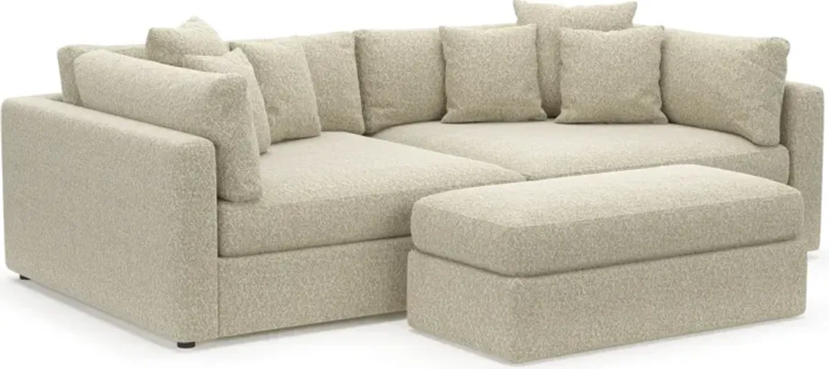 Haven Foam Comfort 2-Piece Sofa and Ottoman - Bloke Cotton