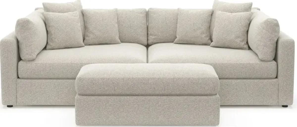 Haven Foam Comfort 2-Piece Sofa and Ottoman - Muse Stone