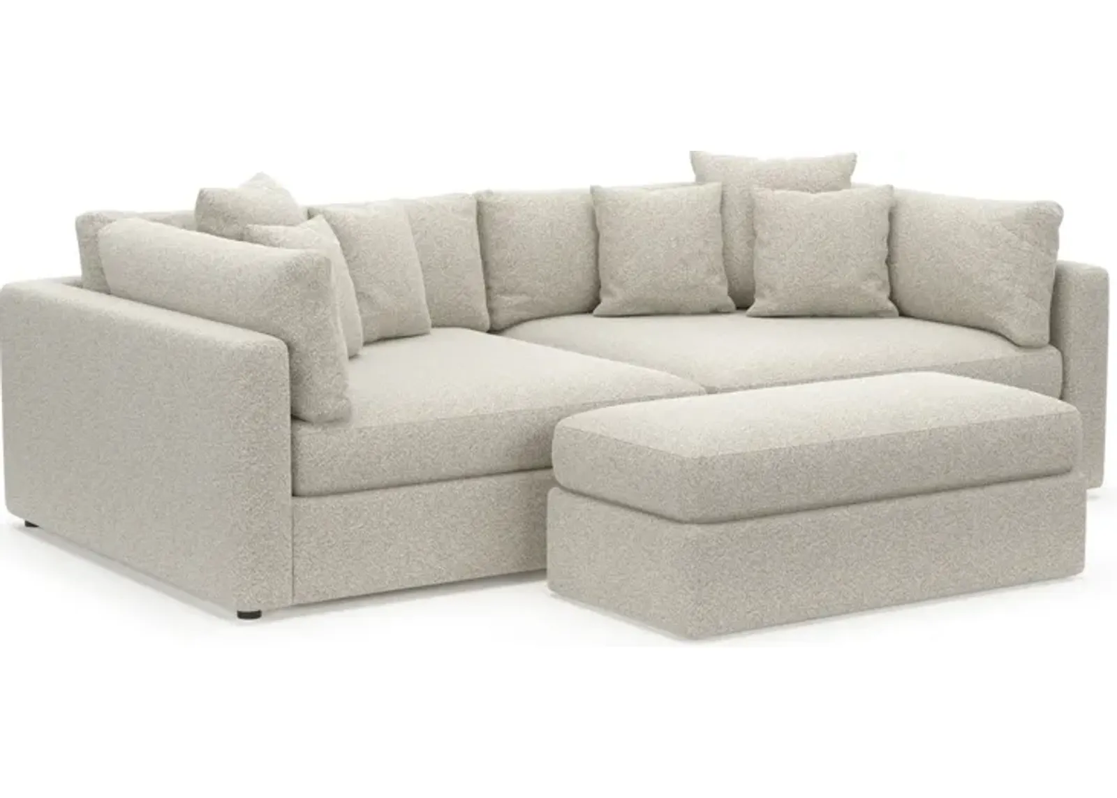 Haven Foam Comfort 2-Piece Sofa and Ottoman - Muse Stone