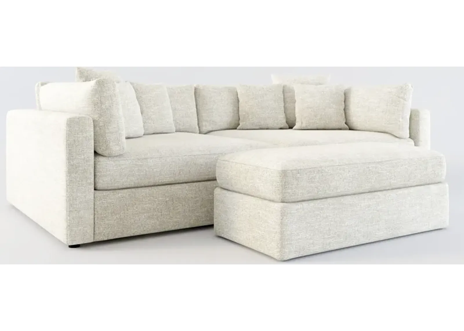 Haven Foam Comfort 2-Piece Media Sofa and Ottoman - M Ivory