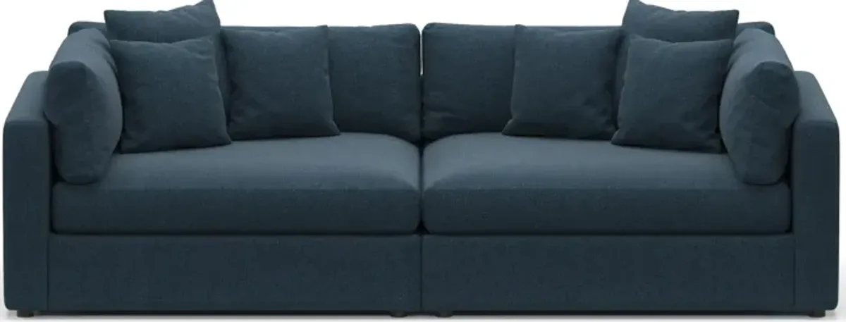 Haven Foam Comfort Eco Performance Fabric 2-Piece Media Sofa - Broderick Indigo