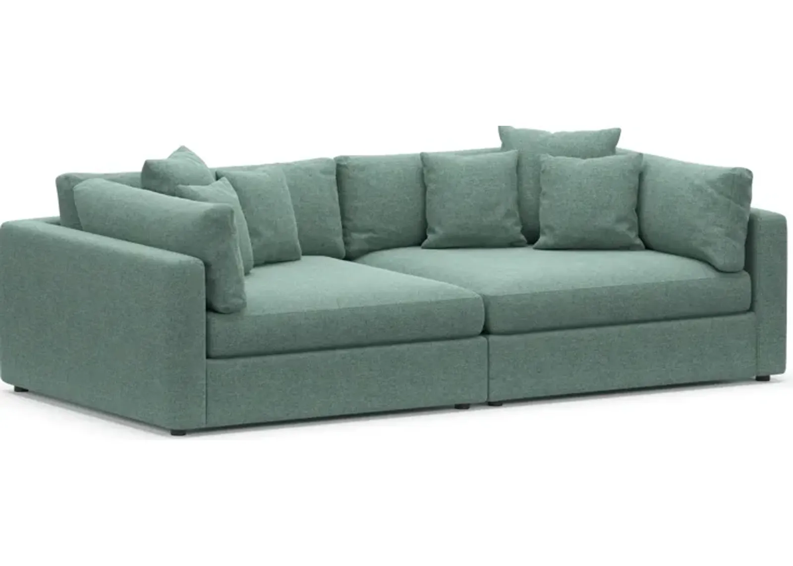 Haven Foam Comfort Eco Performance Fabric 2-Piece Media Sofa - Bridger Jade