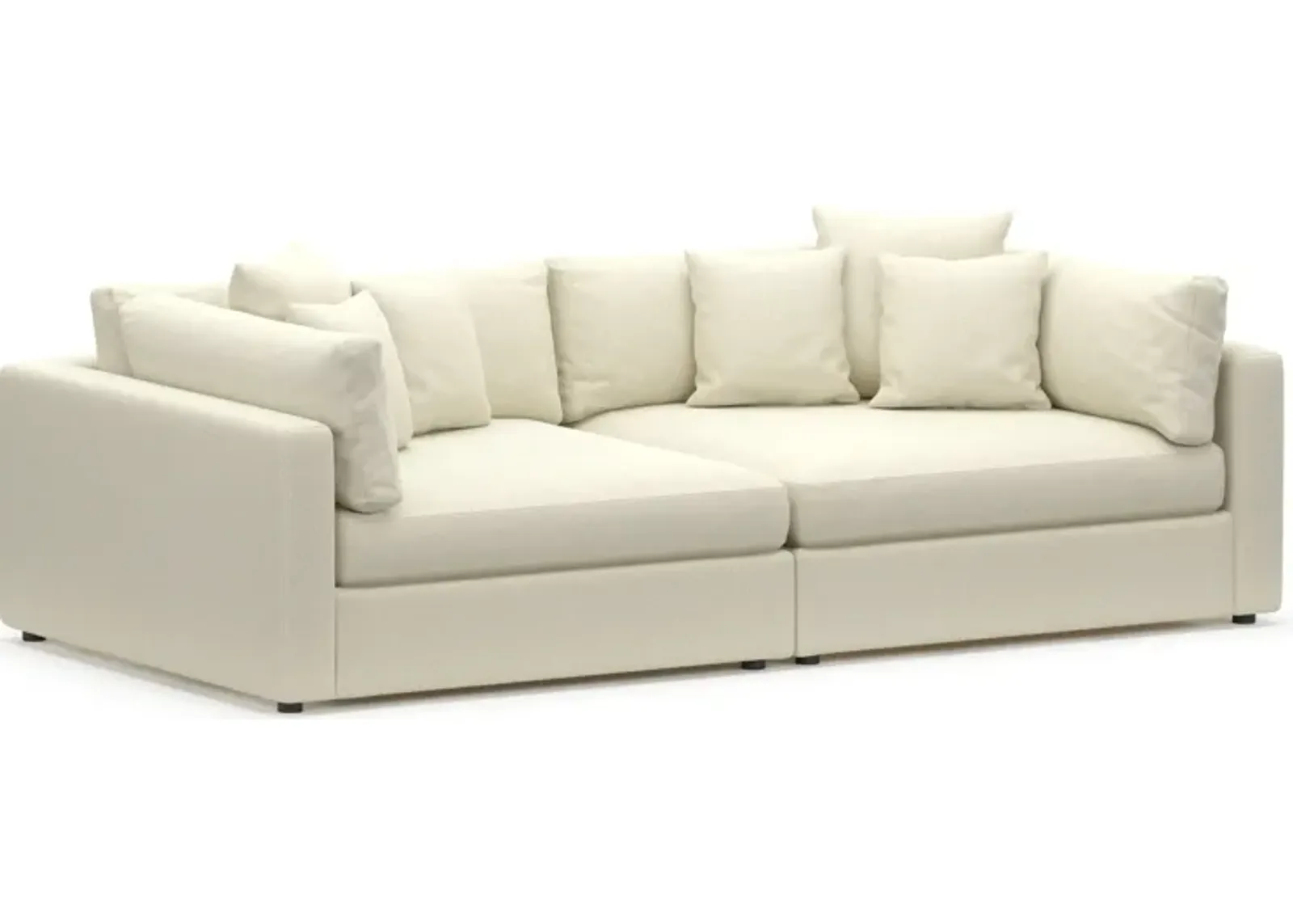 Haven Foam Comfort Eco Performance Fabric 2-Piece Media Sofa - Fincher Ivory