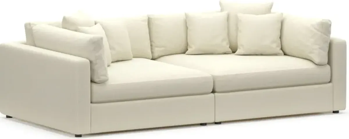 Haven Foam Comfort Eco Performance Fabric 2-Piece Media Sofa - Fincher Ivory