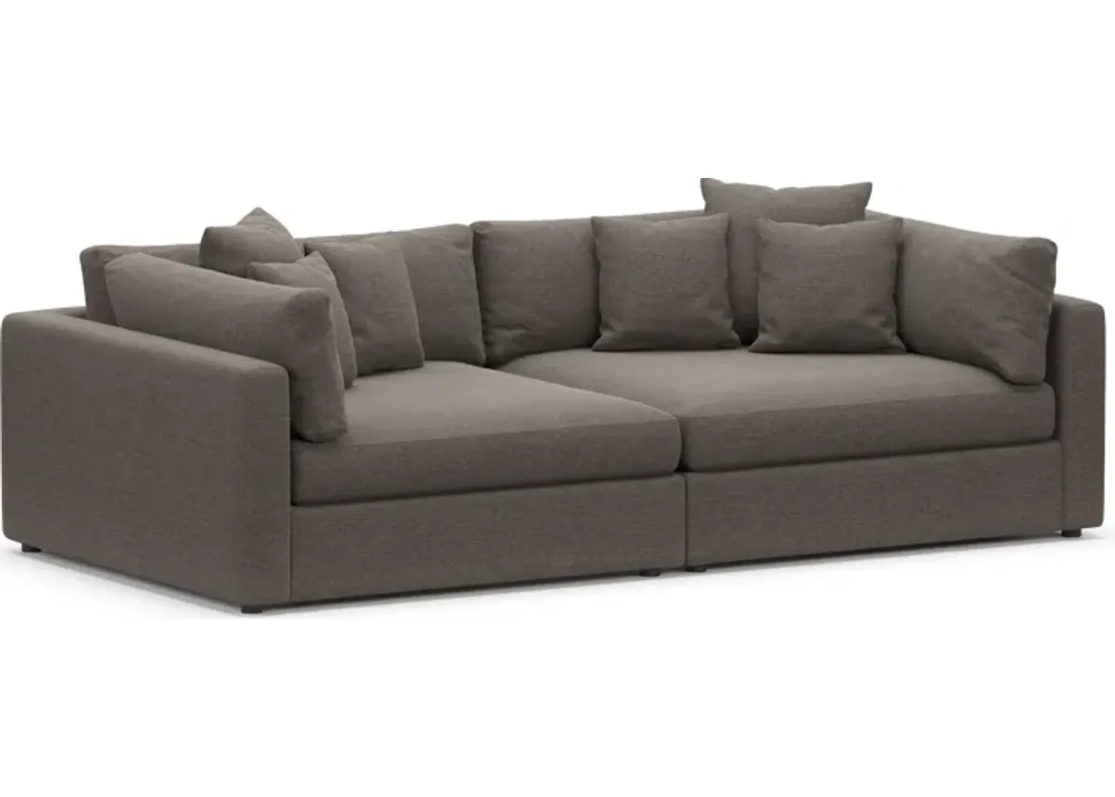 Haven Foam Comfort Eco Performance Fabric 2-Piece Media Sofa - Presidio Steel