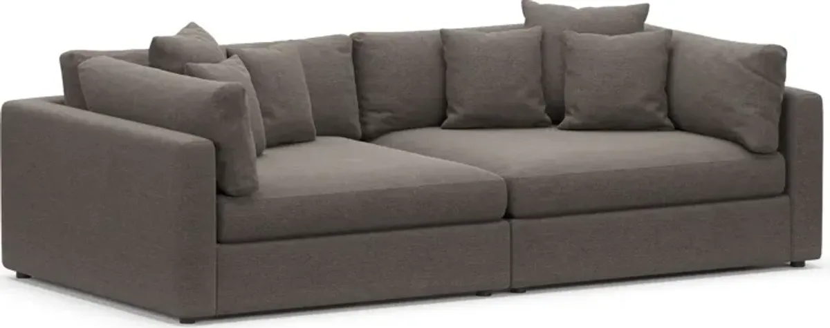 Haven Foam Comfort Eco Performance Fabric 2-Piece Media Sofa - Presidio Steel