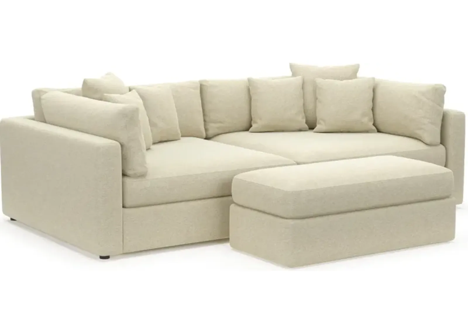 Haven Foam Comfort Eco Performance Fabric 2-Piece Media Sofa and Ottoman - Bridger Shell