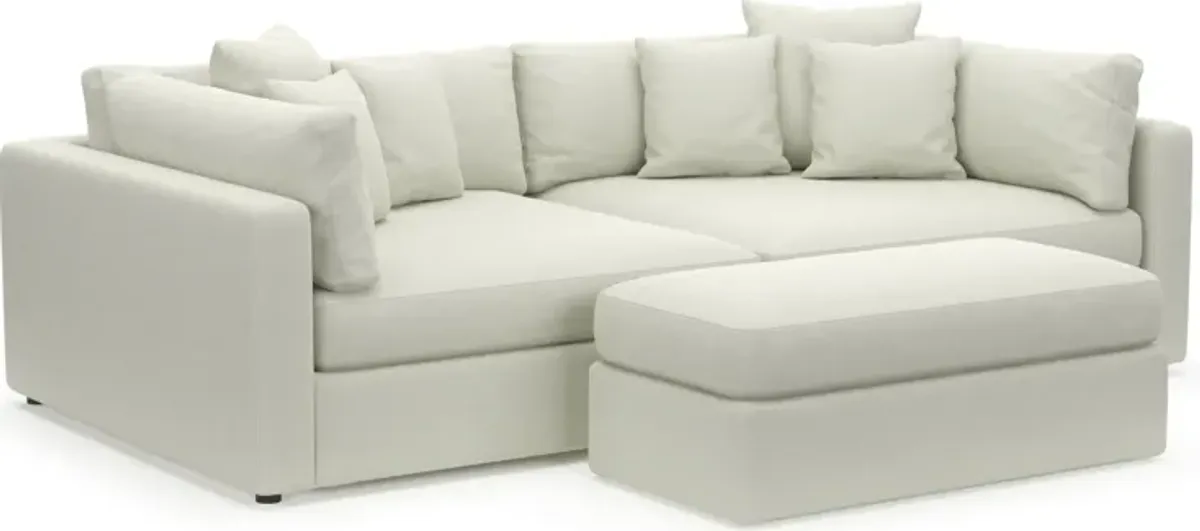 Haven Foam Comfort Eco Performance Fabric 2-Piece Media Sofa and Ottoman - Liv Arctic