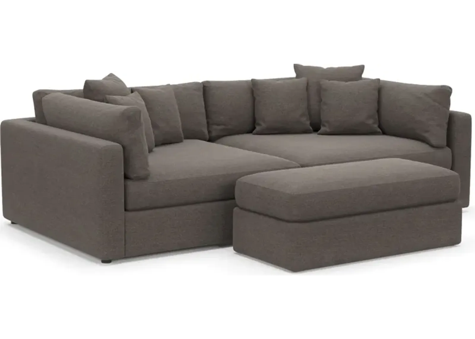 Haven Foam Comfort Eco Performance Fabric 2-Piece Media Sofa and Ottoman - Presidio Steel