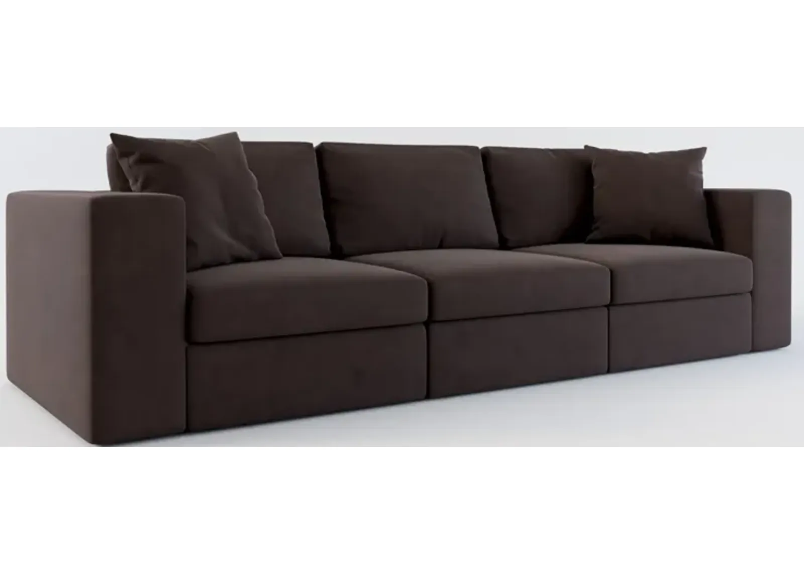 Collin Hybrid Comfort 3-Piece Sofa - Merrimac Dark Brown